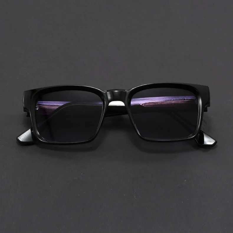 Fashionable Retro Square Black and Leopard Print Full Frame Anti-UV Sunglasses for Men Japanese Simple Literary Style Shades W250613