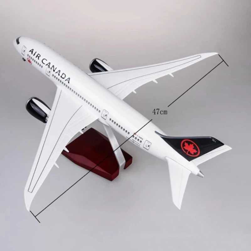 Toy Sale 1/130 Scale 43cm Airplane 787 B787 Toy Aircraft Canada Airlines Model W Light Wheel Diecast Plastic Resin Plane Toys L250612