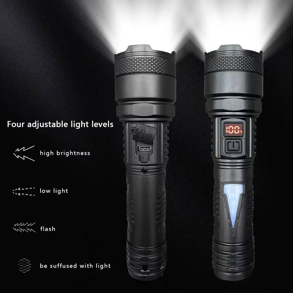 1500W Super Portable Rechargeable Lamp Built-in BatteryWaterproof High Power Led Flashlight White Laser Outdoor Torch Light tues