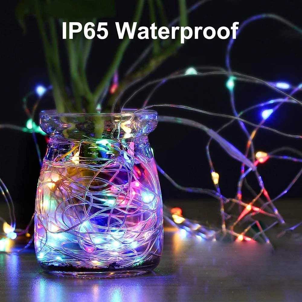 Copper Wire Warm White LED Fairy Lights USB LED String Light Outdoor Decoration Christmas Lights XJ250612