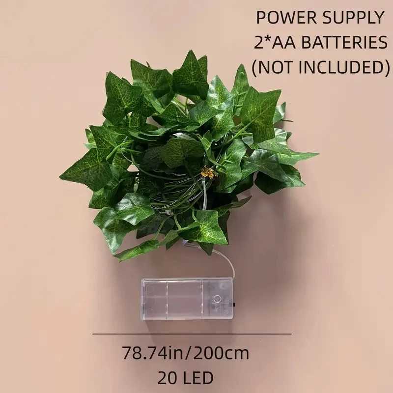 1PC Decorative Ivy String Lights Maple Leaf Garland Hanging Lights Fairy Night Lights Room Bedroom Wall Yard Decoration XJ250612