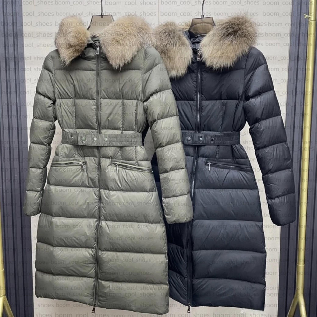 Womens Doudoune Femme Coats Designer Womens Winter Puffer jacket fur hooded coats Long warm boed short down jacket lady outerwear big pocket with belt jacket