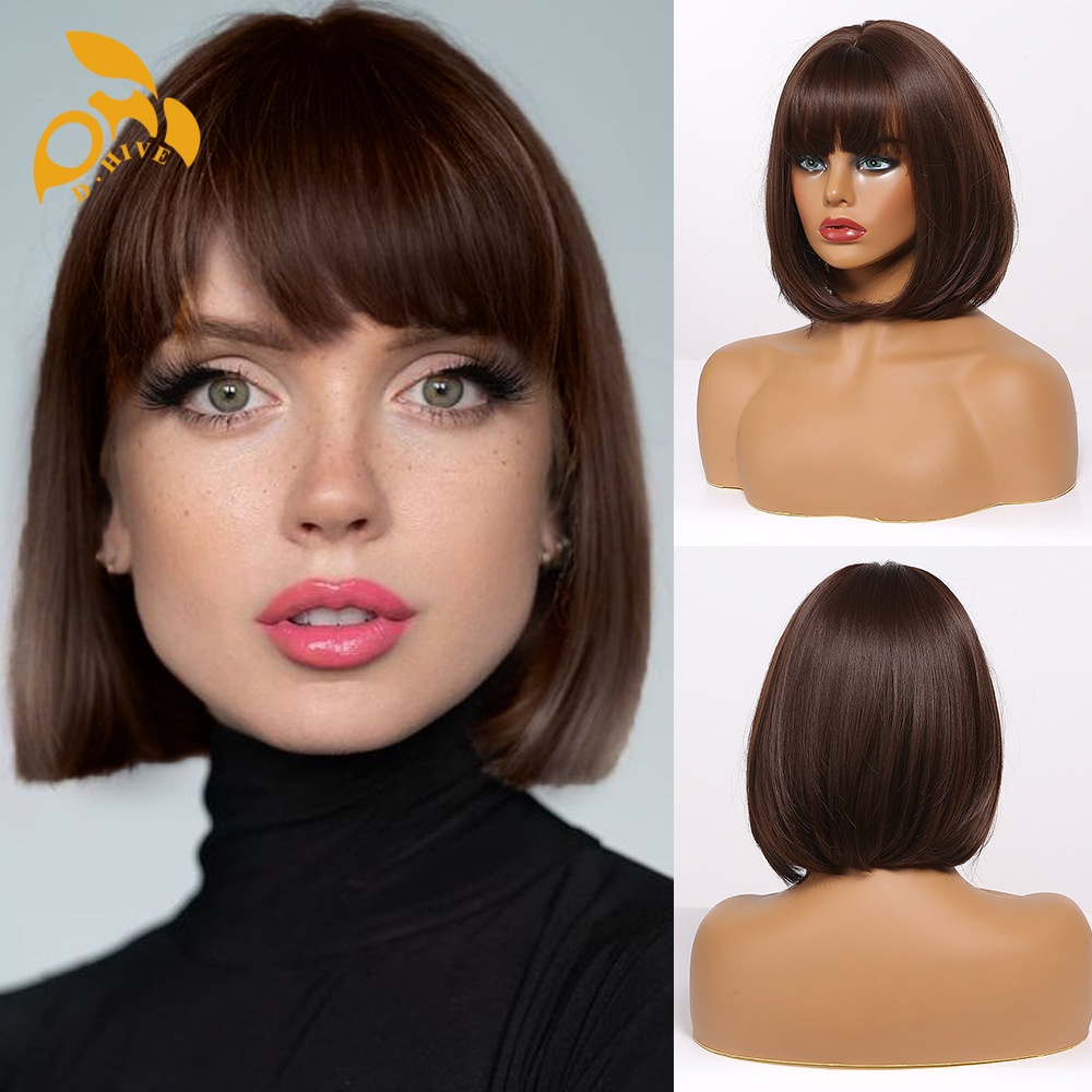 Free shipping Hair Wigs for womans wigs human hair large wave bang long curly hairfull head set women's wig color Black-brown gradient pink Natur