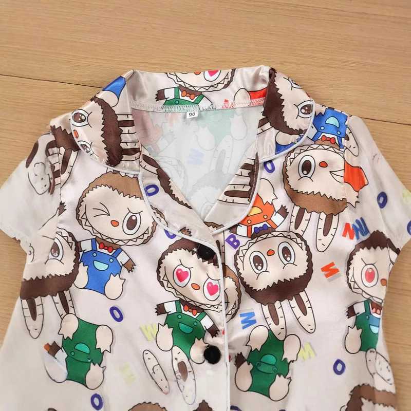 New Labubu ChildrenS Pajamas Anime Cute Boys And Girls Summer Short Sleeved Pajamas Soft Home Clothes Set Holiday Gifts Z250613