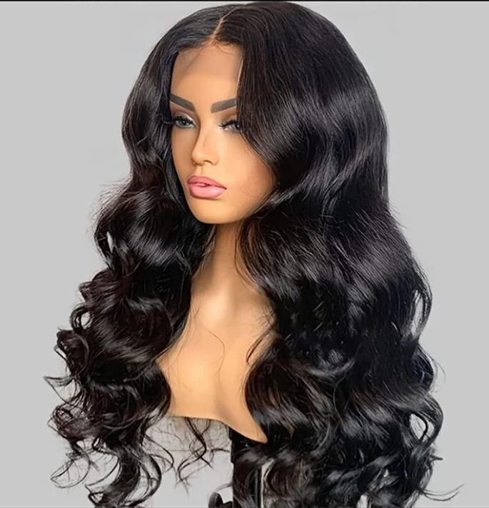 16-34 Inch Hair Wigs Body Wave Wig 13x4 Transparent Lace Front 200% Density Pre Plucked Baby Hair Human Hair Brazilian Virgin Hair Natural Black for W