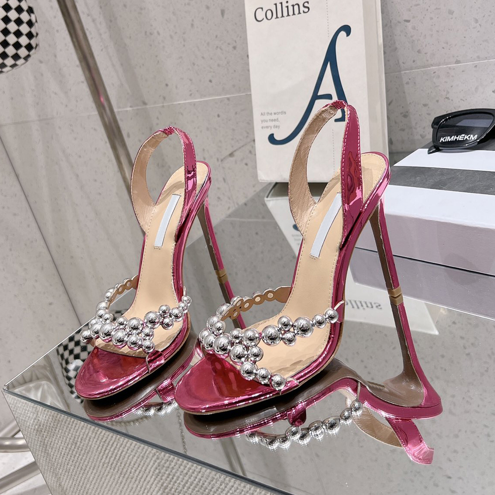 Glitter buttons Slingbacks shoes Pumps button up Wedding Shoes 10.5cm Patent Leather Stiletto Evening shoes Heels women Luxury Designers Back strap Dress shoe 35-43