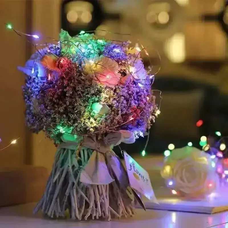 10Pcs Festoon LED Fairy String Lights Include Battery Outdoor Garden Fairy Garland Lamp Wedding Party Room Decoration XJ250612