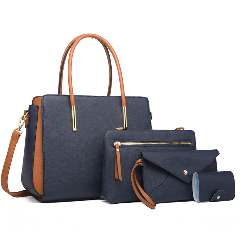 Women s bag new fashion color blocked four piece set mother and baby bag Qing Xin trend oblique shoulder bag trend designer bag women s handbag