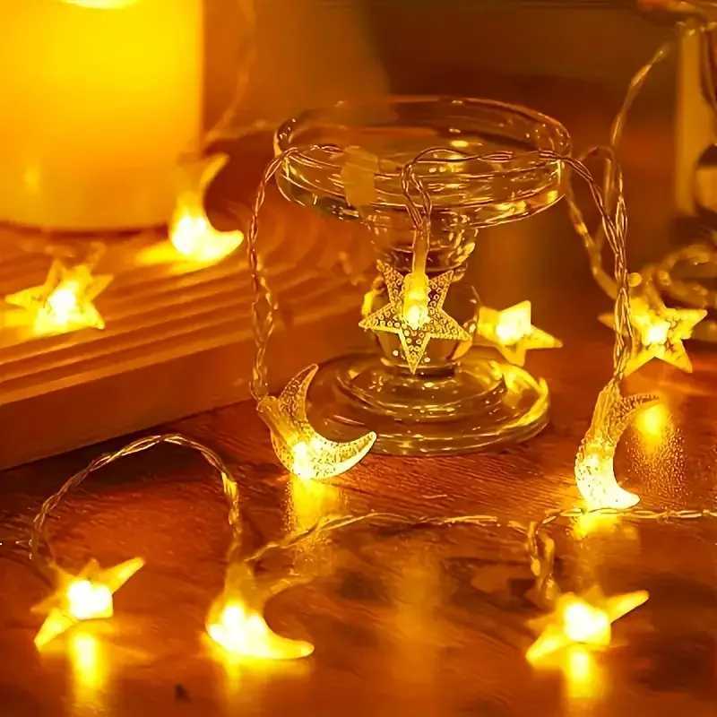 LED pentagram moon light string battery box power supply 1.5M/3M bedroom courtyard atmosphere decoration light XJ250612