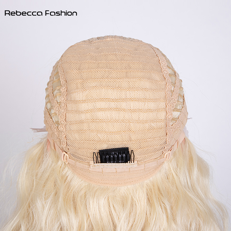 Rebecca Fashion Cosplay Synthetic Front For Black Women 42 Inch Long Curly Lace Wigs Ombre Highlight Ginger 613 Pink Wig