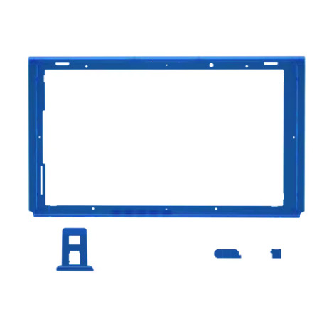 eXtremeRate DIY Housing Shell Clear Replacement Faceplate Front Frame with Volume Up Down Power Buttons for NS Switch Console