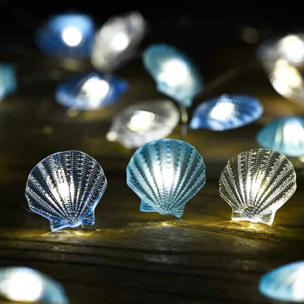 Ocean Theme 20/30 LEDs String Lights Shell Starfish Under The Sea LED Fairy Light for Wedding Party Christmas Decoration Lamp XJ250612