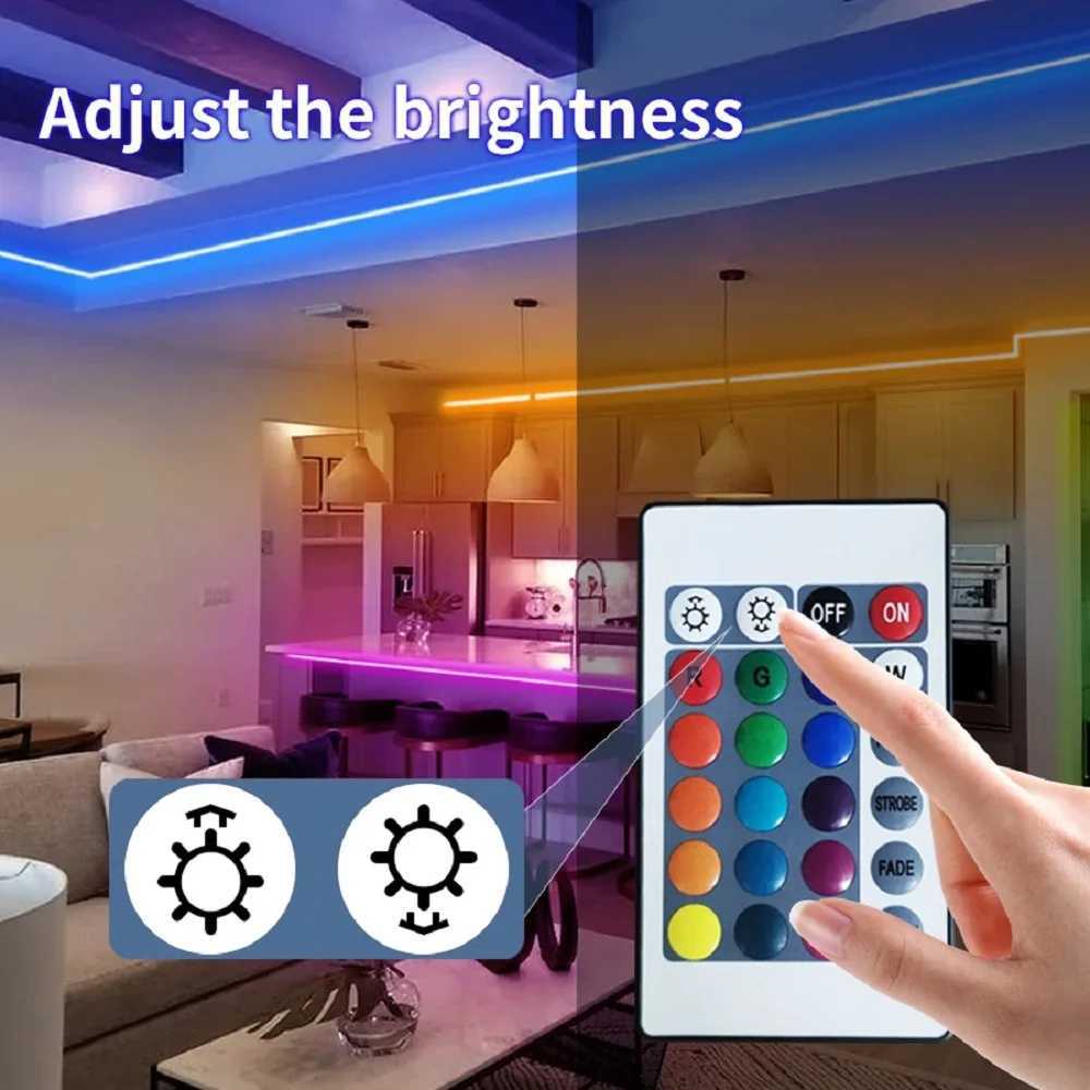 3.28ft-100ft USB LED Strip Light APP Control with 44 Key Remote Control RGB 3535 Ribbon Lamp TV Backlights Game Room Home Decor XJ250612