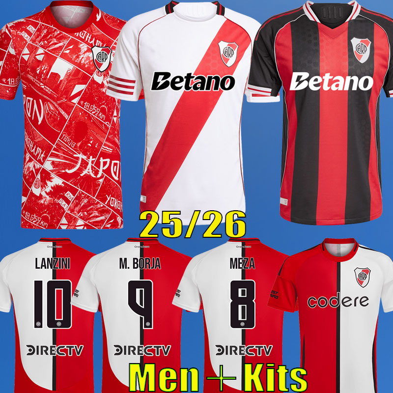 25 26 River plate MEZA soccer jerseys M BORJA LANZINI SOLARI MASTANTUONO LIBERTADORES camisetas Men Kids Kits Set 2024 2025 2026 football shirts COLIDIO equipments