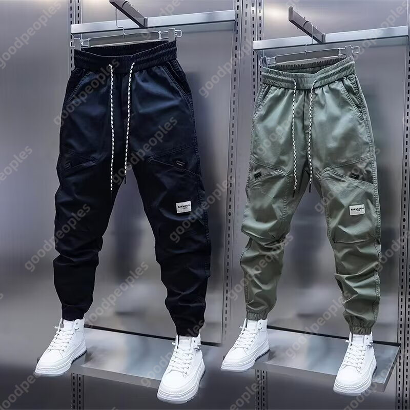 Designer Pants Fashion Mens Pants Trendy Brand Work Pants Mens Loose Legged Pants Solid Color Casual Pants