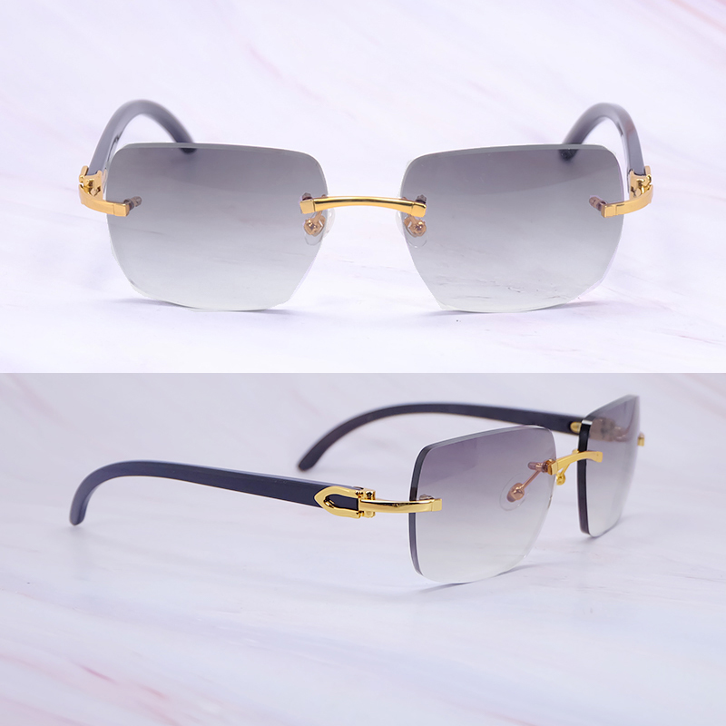 Big Square Black Buffalo Horn Sunglasses Designer Stylish Luxury Natural Buffs Vintage Sun Glasses Carter Retro Classic Shades Eyewear Mens Decoration 012 Frame