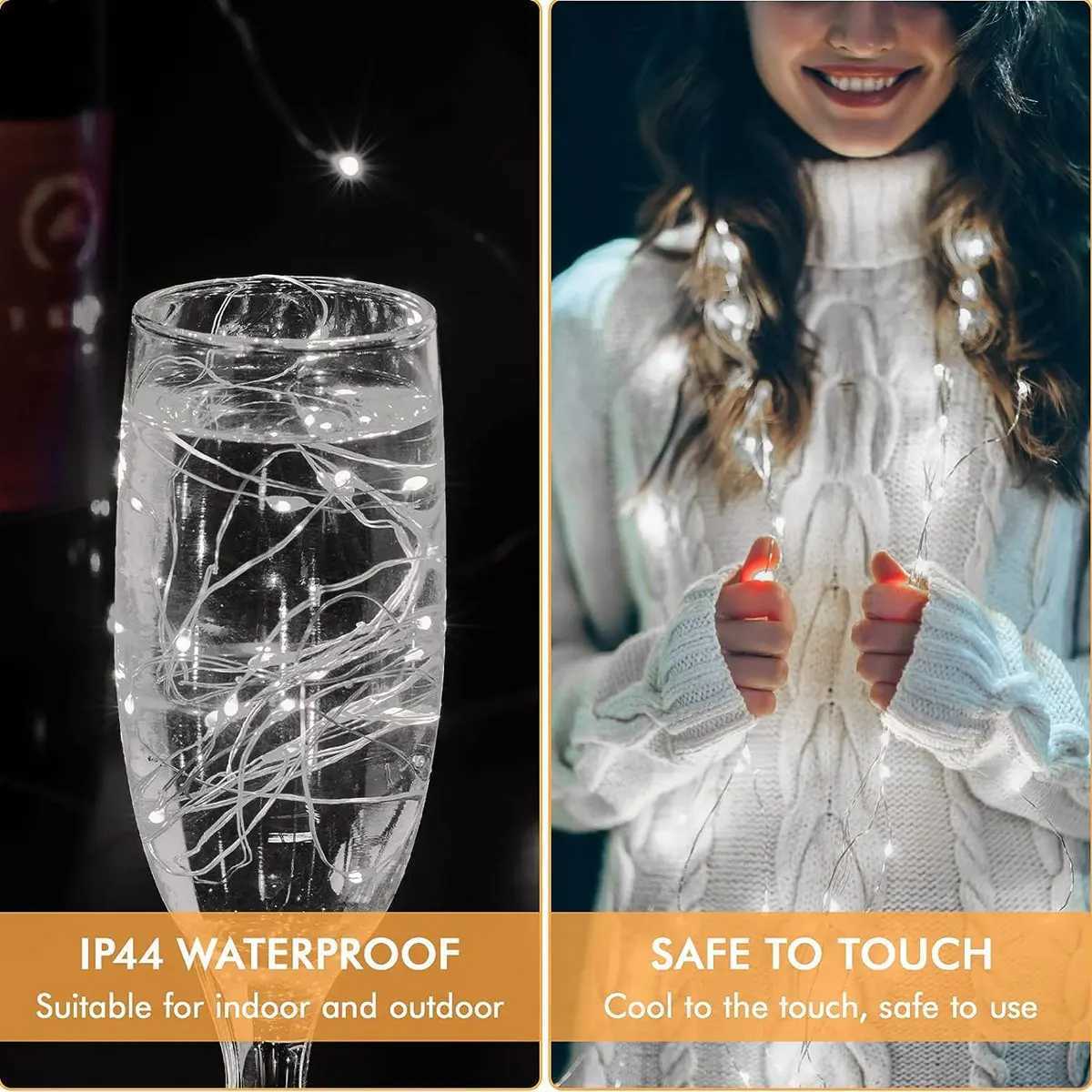 6 Pack LED Fairy Lights Battery Operated String Light Waterproof Silver Wire For DIY Wedding Party Bedroom Patio Christmas Decor XJ250612