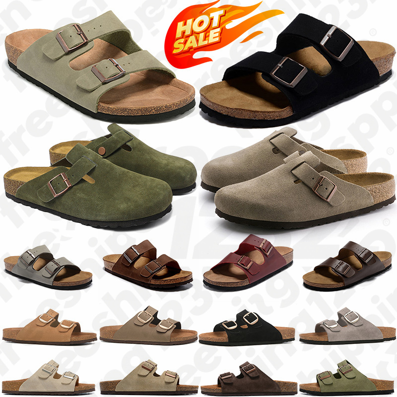 free shipping Slippers Designer sandals Bostons Clogs slides Womens Mens Cork clog Slides Suede Flip Flops buckle Casual ourdoor brikenstock Shoes