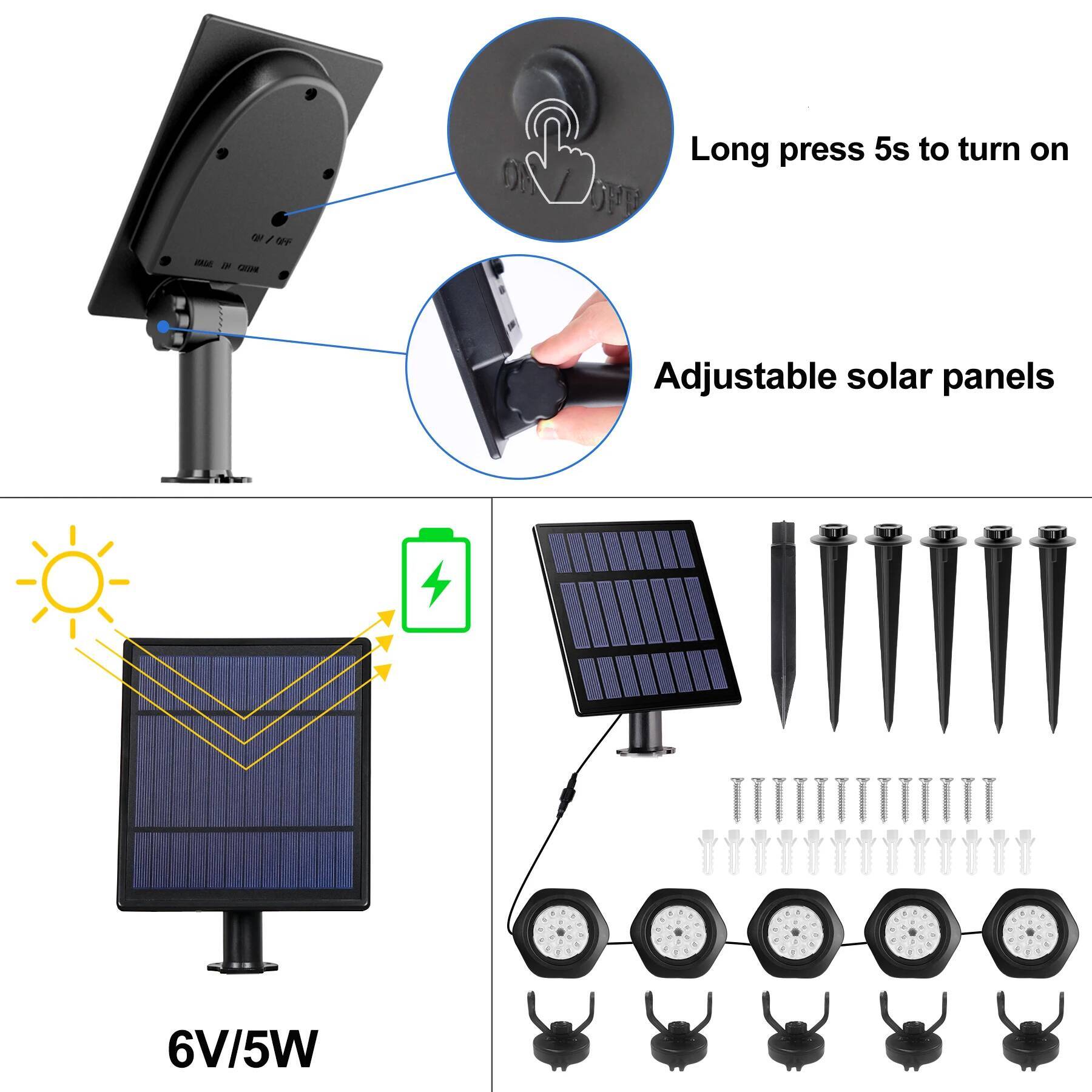 2/3/5 Underwater Outdoor Solar LED Pool Decoration Lights for Pond Fountain Aquarium Patio Lawn Light