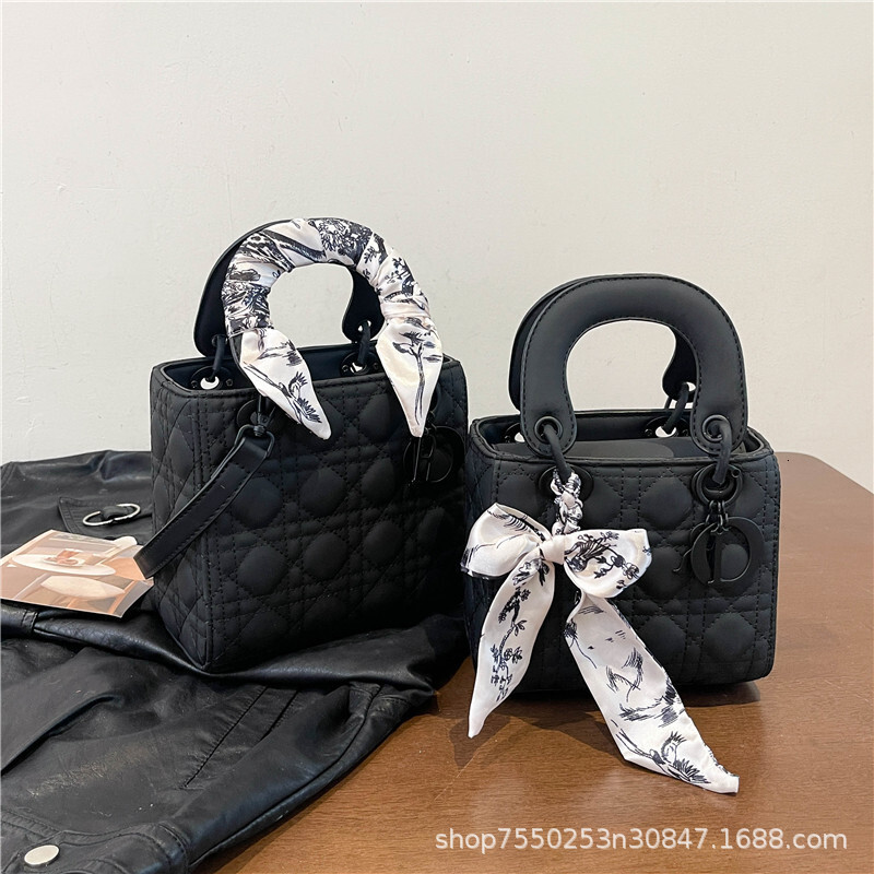 Designer Bag Fashion Bag Matte Princess Diana Bag Scarf Three Luxury High Quality Trendy Small Square Bag Trade Women Bag Trendy Bag Bags Luxury Bag