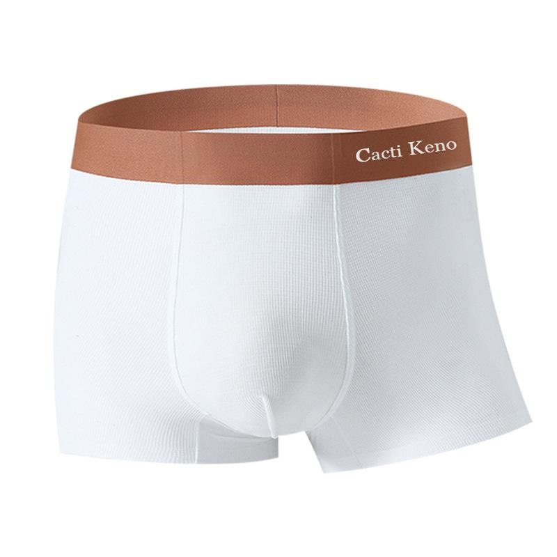 High Quality Men's Waffle Texture Bamboo Rayon Boxer Trunks, Quick-Dry Breathable Seamless Summer Underwear Free Shipping