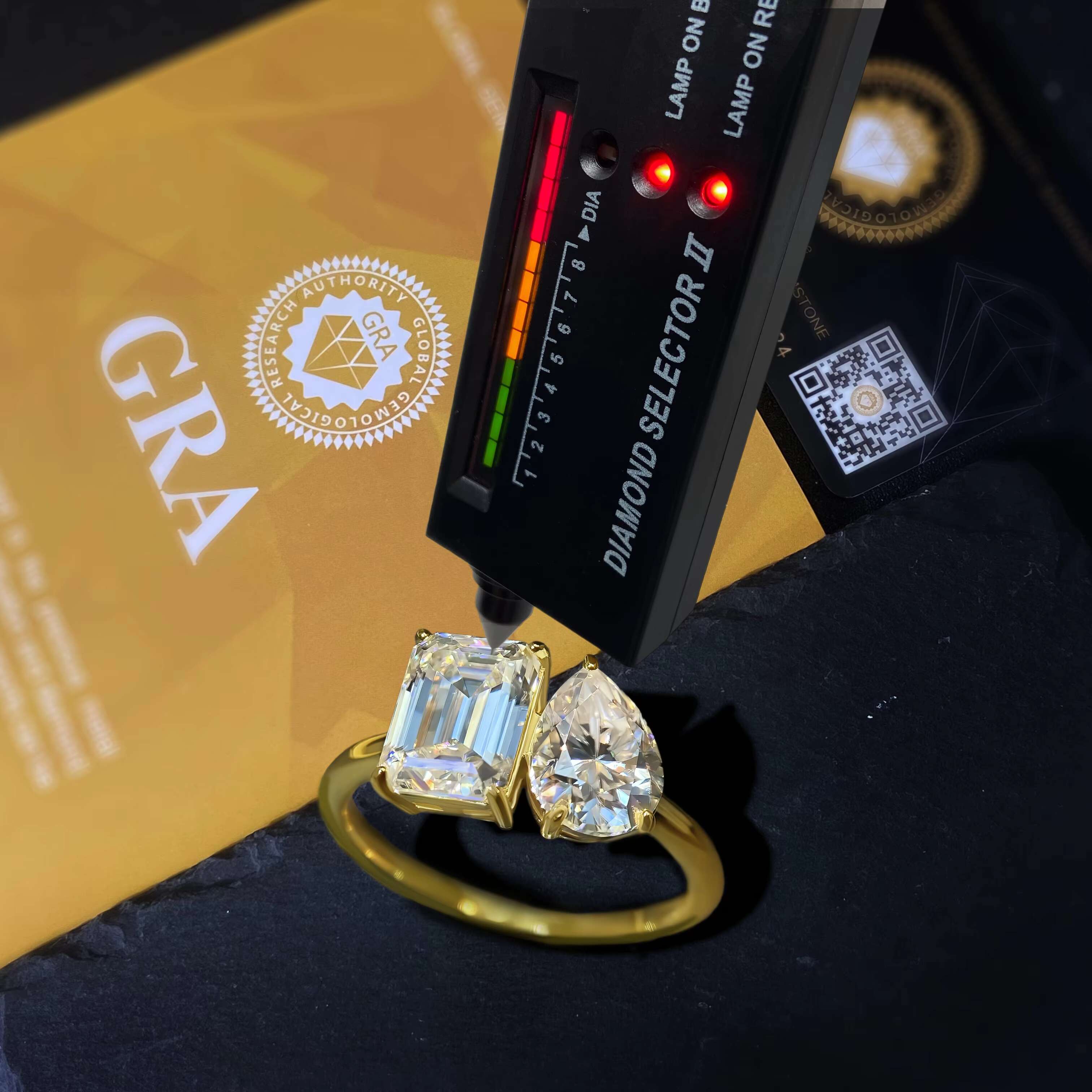 925 Silver Gold Plated Pear Cut Moissanite Wedding Ring Fine Jewelry Unique GRA Mossanite Statement Engagement Ring