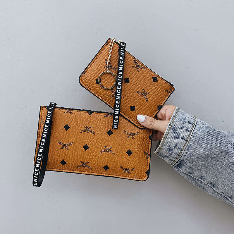 New Short Small Wallet for Women Printed Thin Zipper Mini Card Holder Soft Money Clip Coin Purse