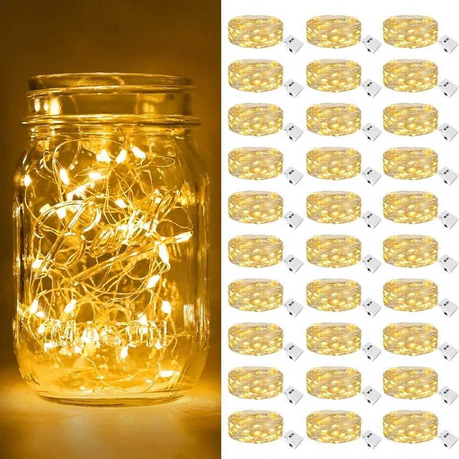 30pcs Warm White Fairy Lights 3 Modes LED Flashing Light String Suitable for Parties Festivals Weddings Birthdays XJ250612