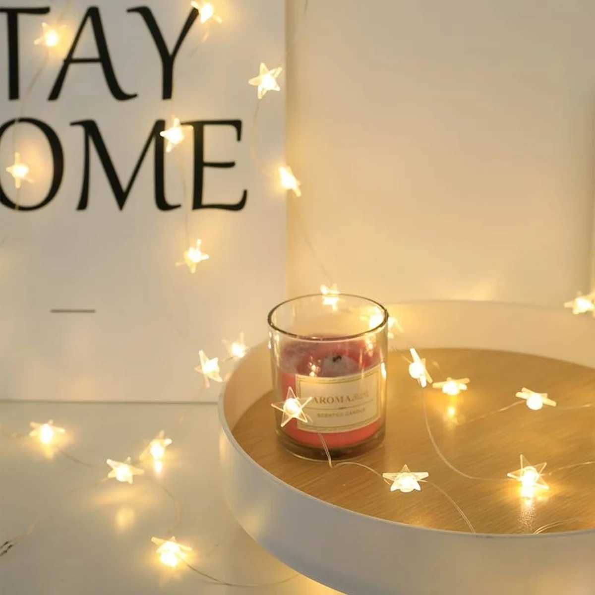 1PC Copper Wire Star String Lights Waterproof Battery Operated Decorative Fairy Lights For Garden Yard Home Scene Living Decor XJ250612