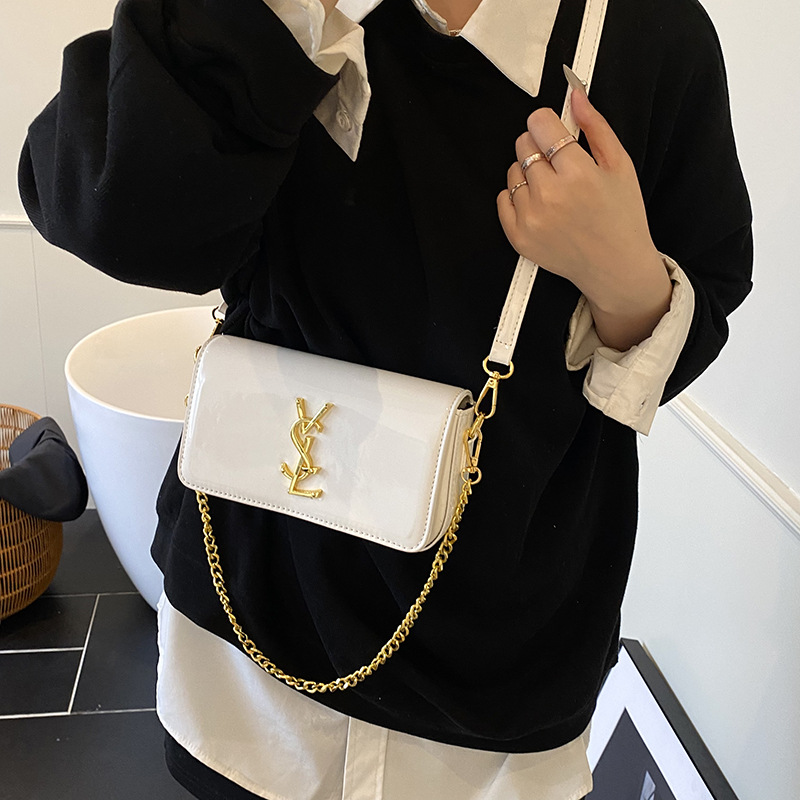 Designer Bag 2025 Women's Vintage-Inspired Patent Leather Square Bag, Luxe Gloss Shoulder Purse With Free Shipping