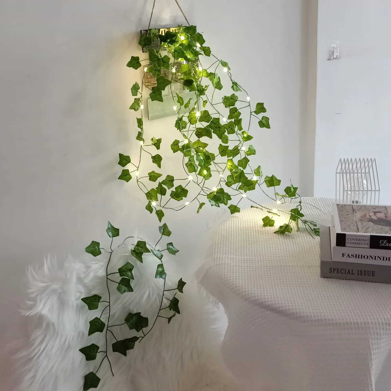 Artificial Vine Fairy Lights Flower Green Leaf String Battery Powered Easter Garland Light for Wedding Home Decor XJ250612