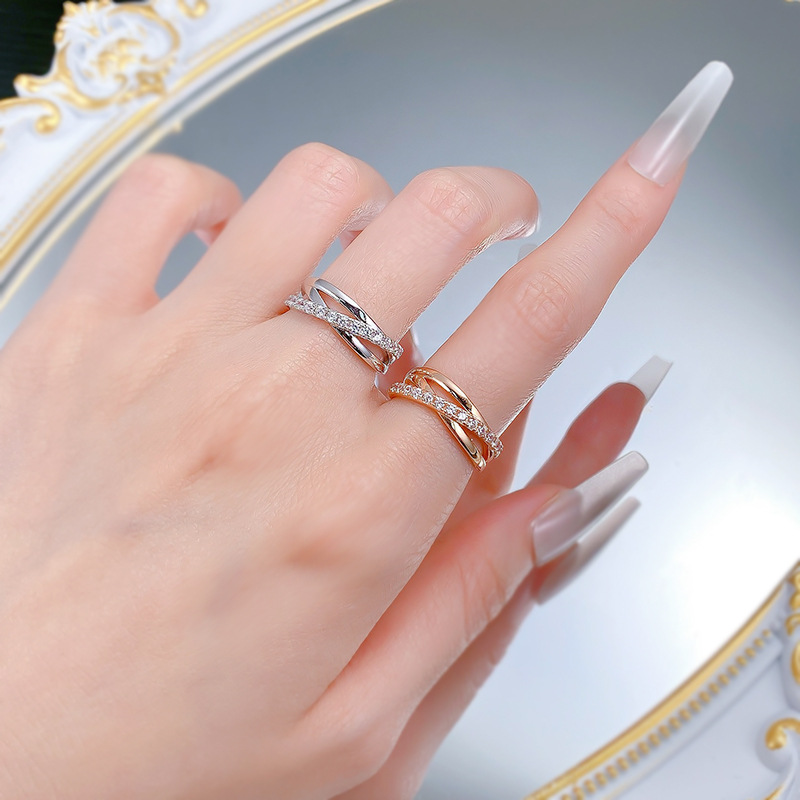 2025 Unique Ins Top Sell Wedding Rings Luxury Jewelry Real 100% 925 Sterling Silver Rose Designer Gold Fill Pave White Lab Moissanite Diamond Eternity