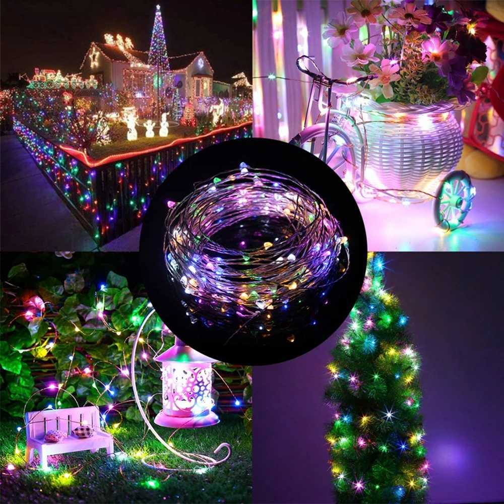 20m 200 LED Fairy Light Battery Powered Multi-color Copper Line Light Suitable for Bedroom Christmas Party Decoration XJ250612