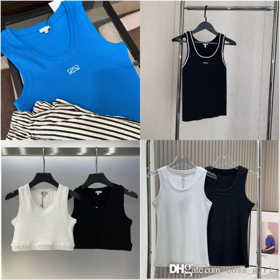 Women T Shirt Knits Tank Top Croptop Designer Embroidery Vest Sleeveless Breathable Knitted Pullover Womens Sport Crop Tops