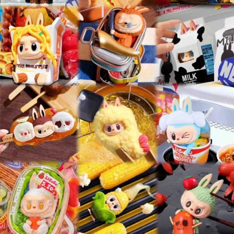In Stock Genuine 100% Labubu Wacky Mart Series Fried Shrimp Vinyl Hanging Card Blind Box Ornaments Pendant Kid Toys Gift Free shipping