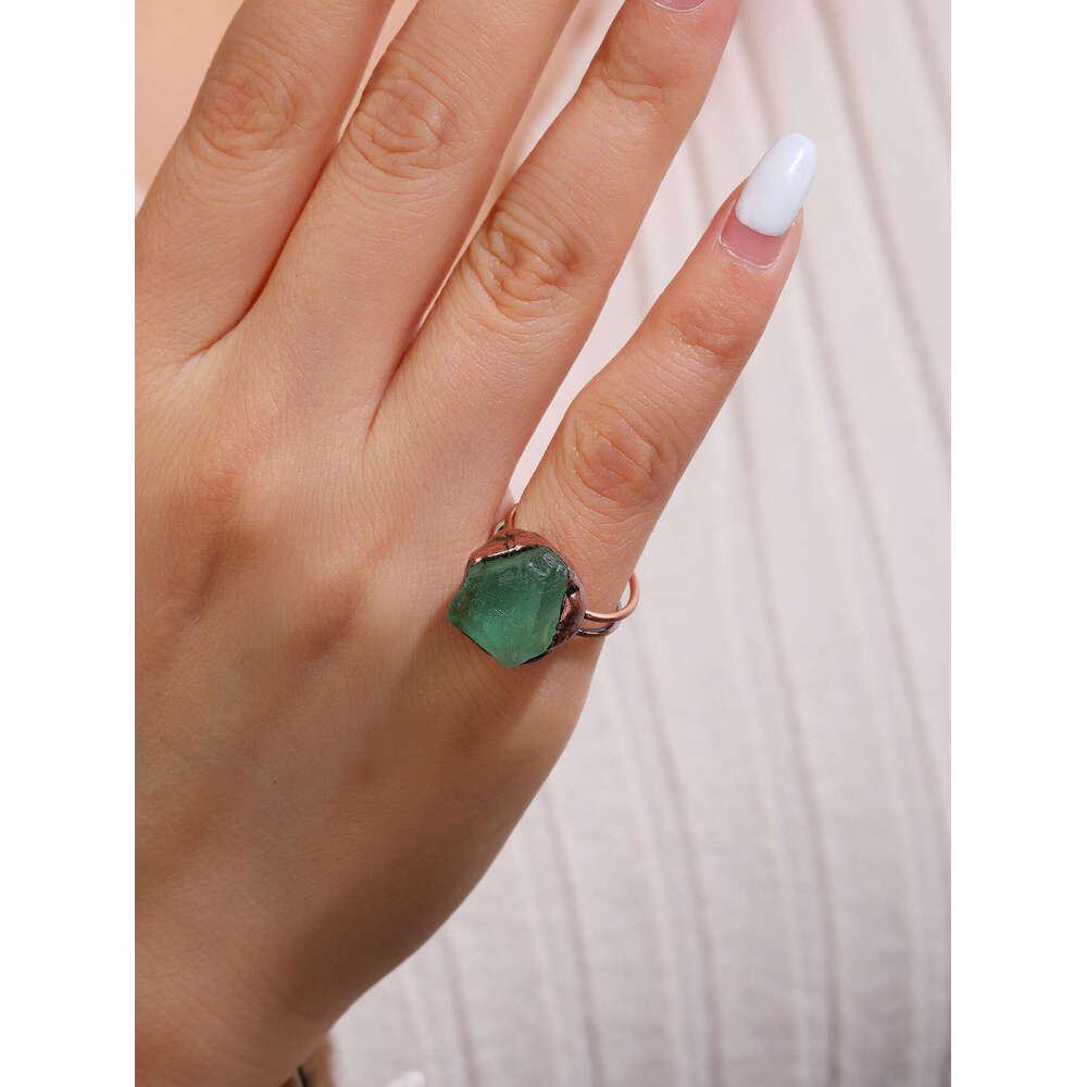 Amethyst Citrine Green Fluorite Aquamarine Rhodochrosite Garnet Adjustable Open Ring for Pinky Finger
