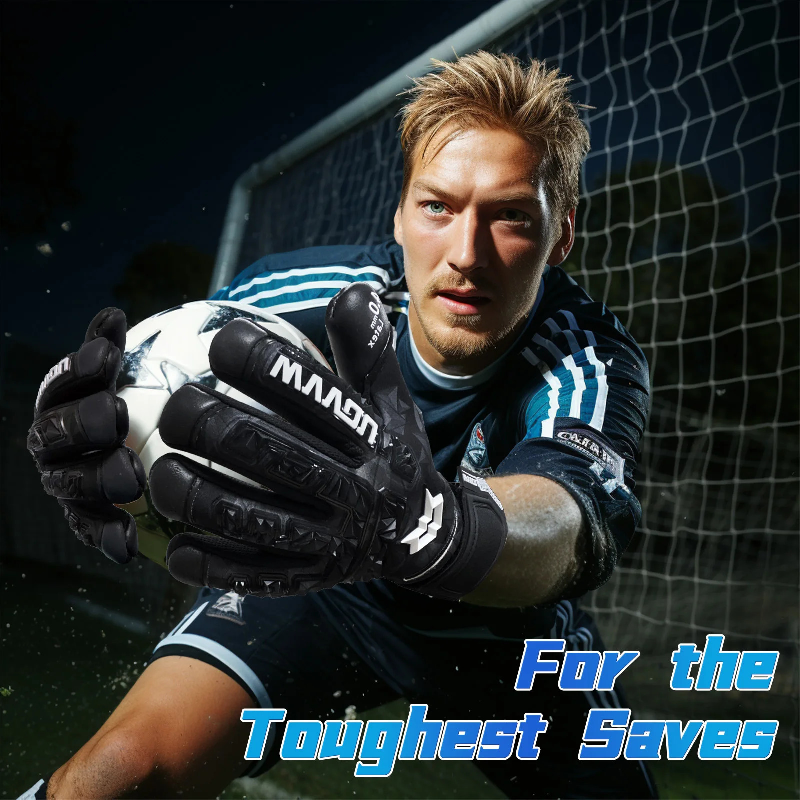 WVVOU Soccer Goalie Gloves for Adults and Youth High Performance Goalkeeper with 5 Detachable Finger Saves 250605
