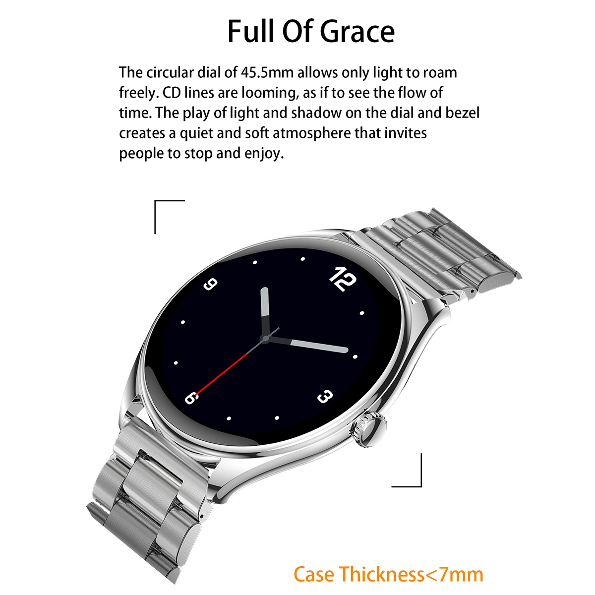 Ultra Thin Smart Watch Bluetooth Call Heart Rate Waterproof Sport Smartwatch Man