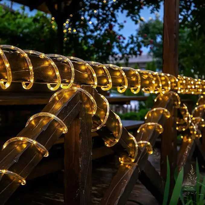 New solar tube LED color lights waterproof copper wire lights string courtyard atmosphere lights holiday decorations outdoor stringXJ250612