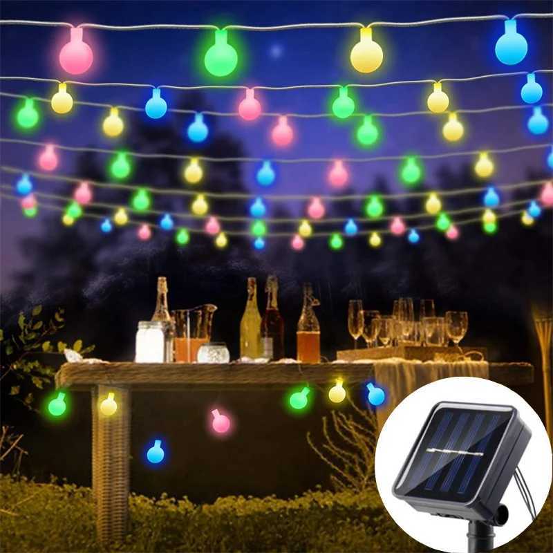 100LED Ball Garland Fairy Lights String Outdoor Lamp Christmas Lights Holiday Party Decoration Solar Light Outdoor Xmas XJ250612