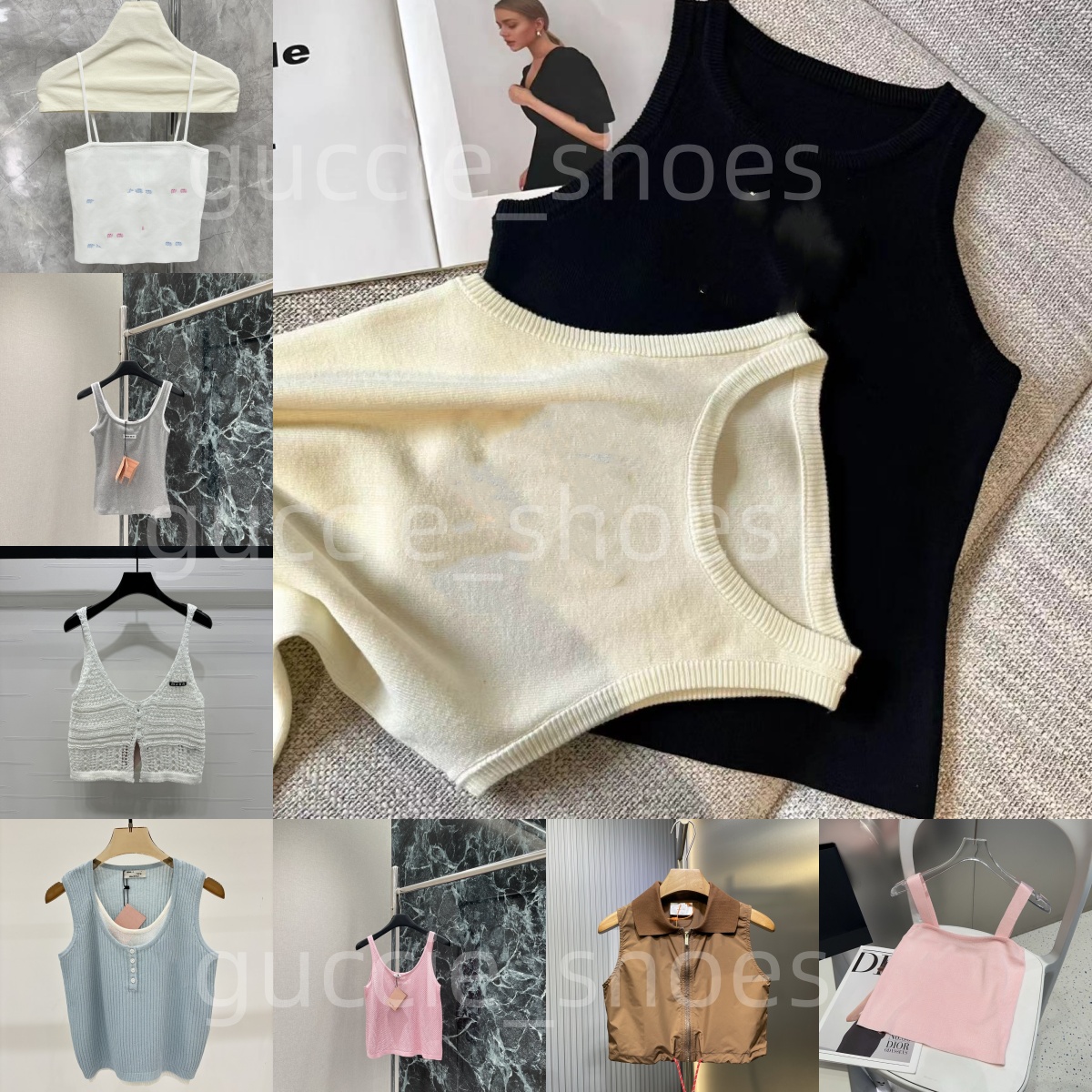 Tank Top Women Designer Knits Tank Top Croptop Designer Embroidery Vest Tops Sleeveless Breathable Knitted Pullover Womens Sport Crop Tops