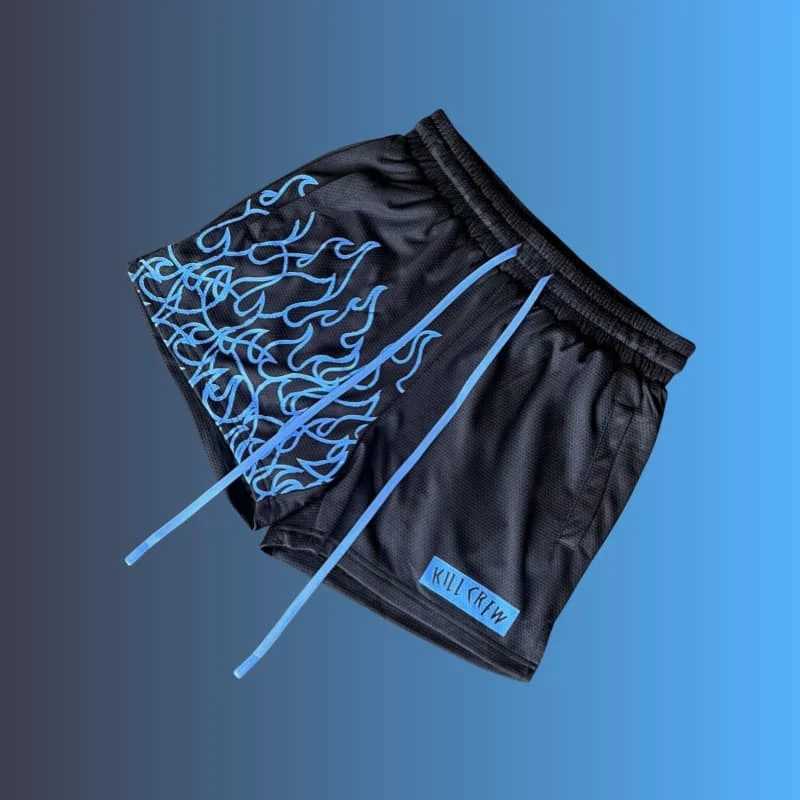 2025 New Mens and Womens Quick-drying Shorts Flame-printed American Trendy Basketball Shorts Comfortable and Casual Y2K Shorts X250613