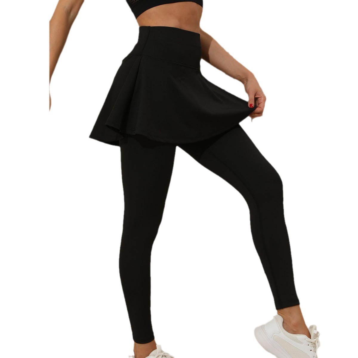 New sports fitness pants skirt quick-drying fake two-piece skirt pocket yoga fitness pants running high-waisted leggings