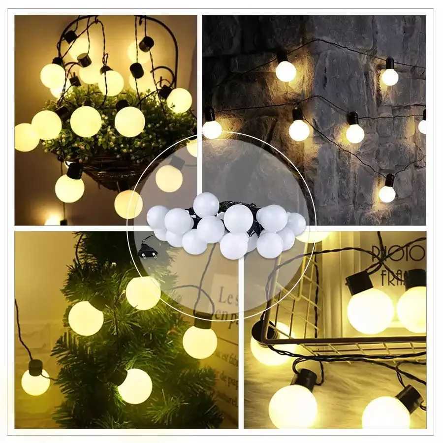 G50 Street Garland Light Bulbs LED Fairy String Light Outdoor Lights Garden Patio Christmas Decoration XJ250612
