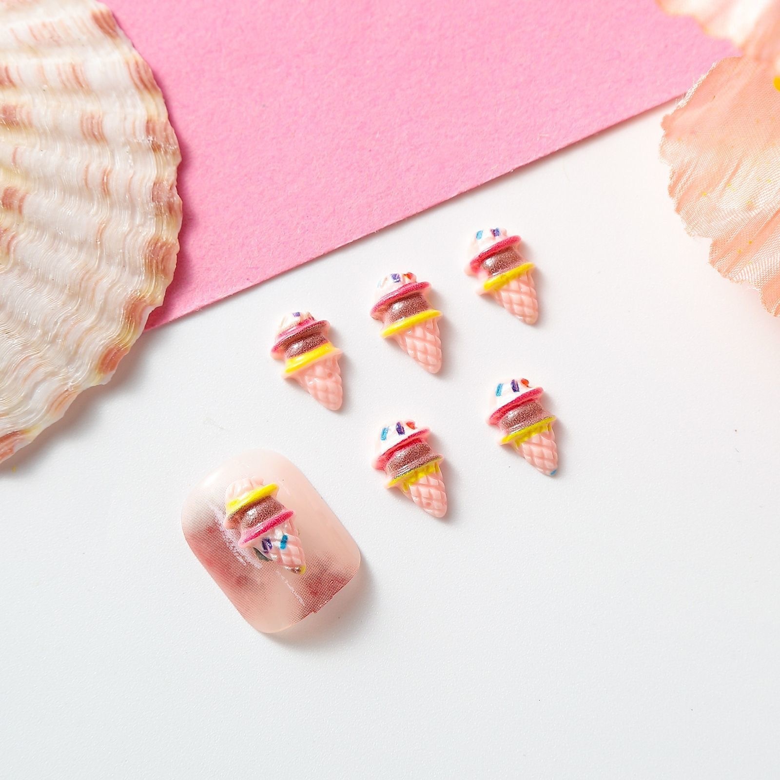 Nail Art Accessories Ice Cream Donut Super Cute Dopamine Sweet Internet Celebrity Accessories Wearable Nail Decorations 231012