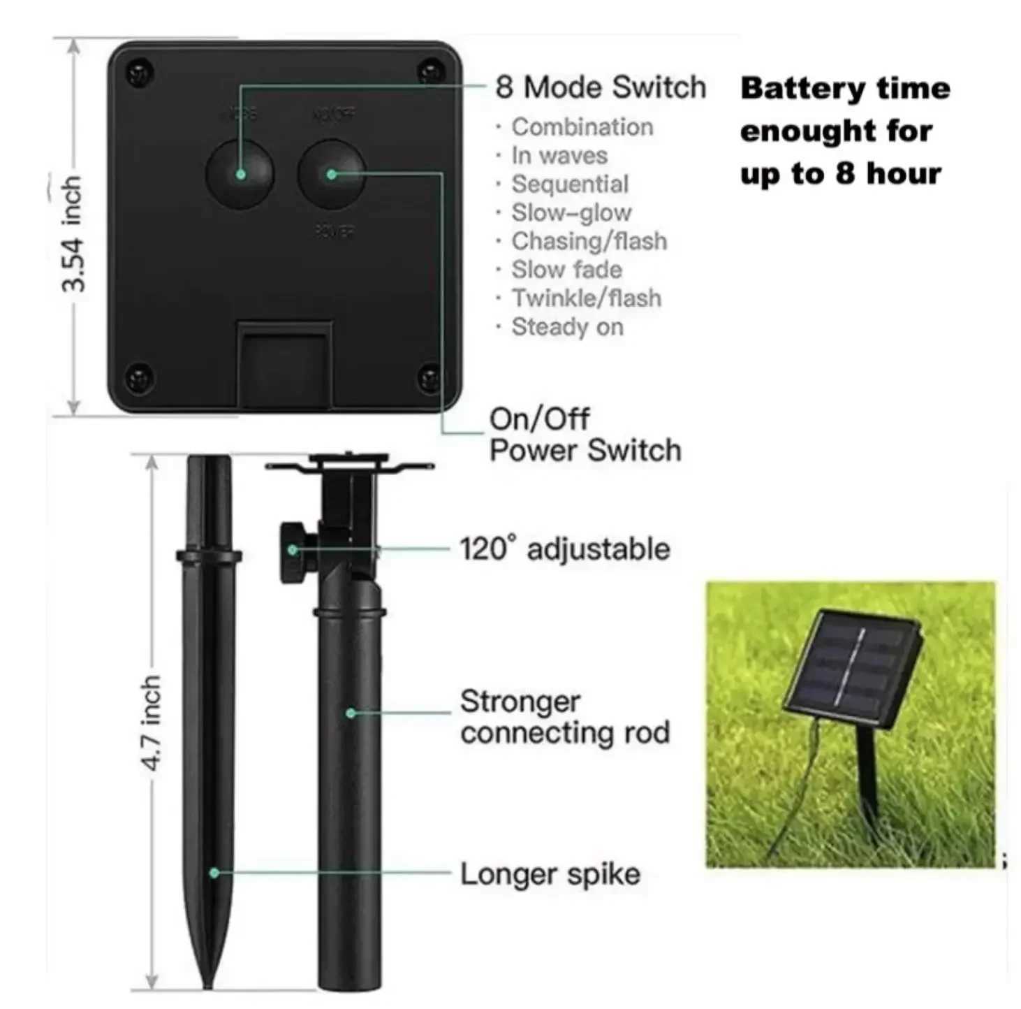 LED Solar Light String 8 Functions Outdoor Waterproof Lawn Starry Sky Christmas Garden Courtyard Decoration Atmosphere Lights XJ250612