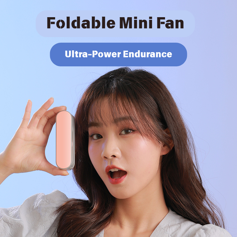 Portable Mini Folding Fan - USB Rechargeable, 3-Speed Adjustable, Quiet Operation with Adjustable Angle, Ideal for Outdoor Travel, Office & Home Use