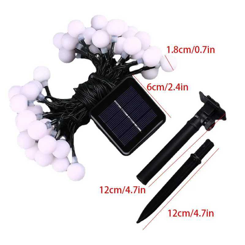 1 Pack Solar String Light Garden Solar Globe Fairy Lights 8 Modes for 2025 Garden Christmas Ramadan Outdoor Wedding Decoration Lights XJ250612