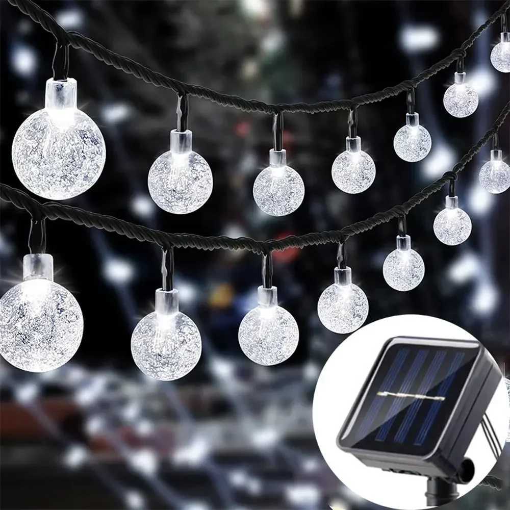 Solar String Lights Garden Outdoor Crystal Ball Fairy Light Home Patio Yard Christmas Wedding Tree Decoration Lamp XJ250612