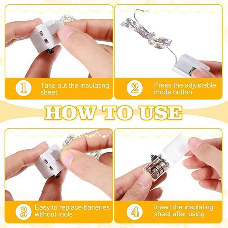 20 Pack String Fairy Lights 20Led 2M Silver Copper Wire Battery Powered Decorations Lights For Wedding Party Christmas DecorXJ250612